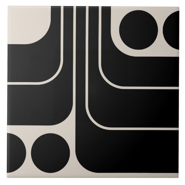 70er Retro Vintag Style Geometric Pattern Fliese (Vorderseite)