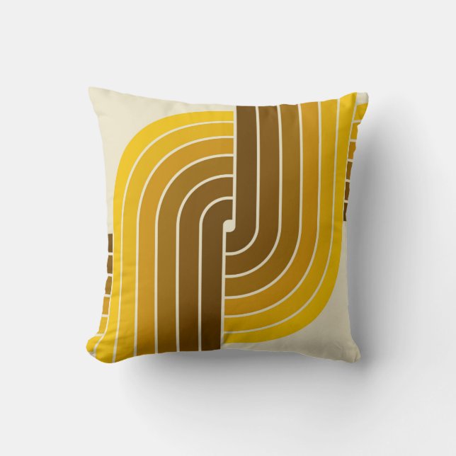 70er Retro Vintag Style Geometric Pattern Kissen (Vorderseite)