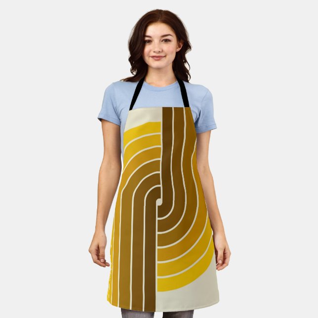 70er Retro Vintag Style Geometric Pattern Schürze (Getragen)
