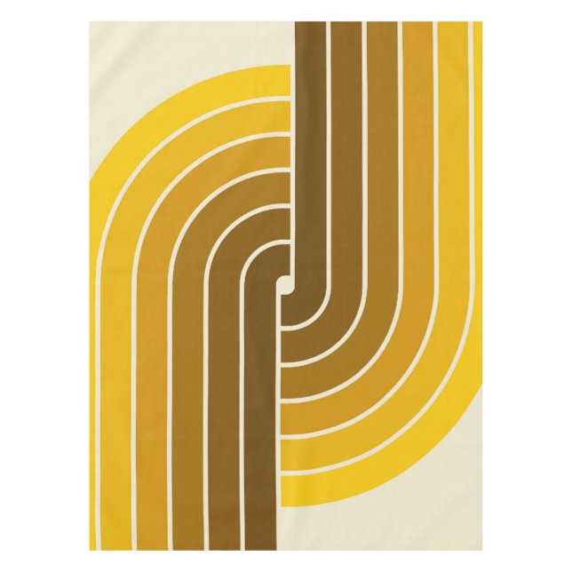 70er Retro Vintag Style Geometric Pattern Tischdecke (Vorderseite)