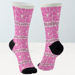 70er Retro Vintage rosa Blume  Socken