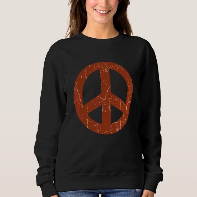 70er Retro Vintages Friedenszeichen Sweatshirt (Vorderseite)