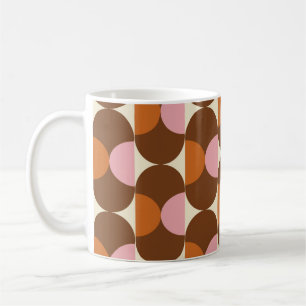 70er Retro Vintages Muster Background Vintage, Geo Kaffeetasse