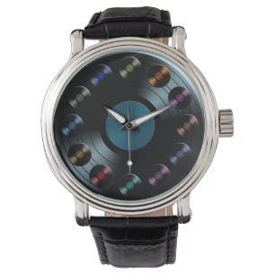 70er Retro Vinylaufzeichnung Armbanduhr