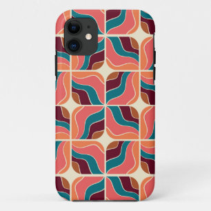 70er Retro wellige geometrische Blätter Case-Mate iPhone Hülle