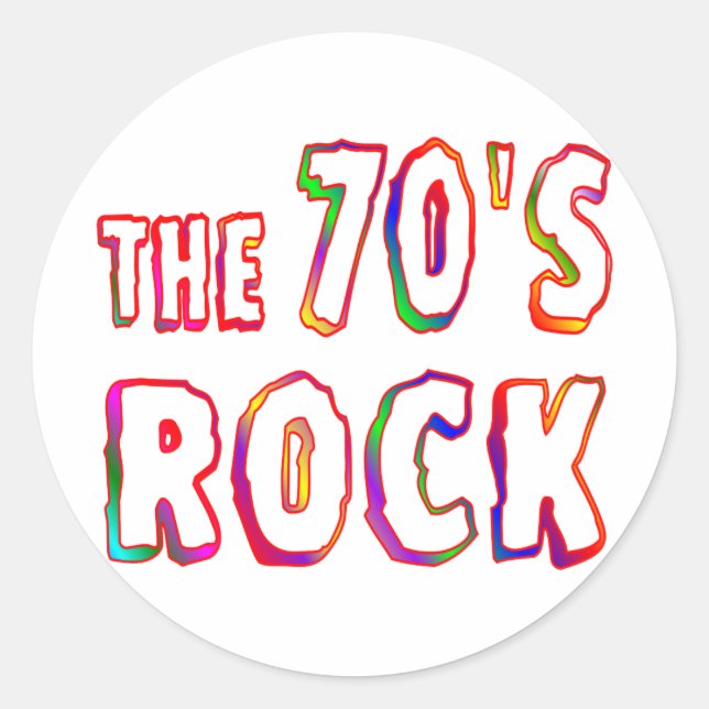 70er Rock Runder Aufkleber (Vorderseite)