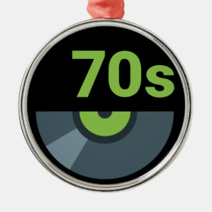 70er Rock-Schallplatten-Musik Ornament Aus Metall