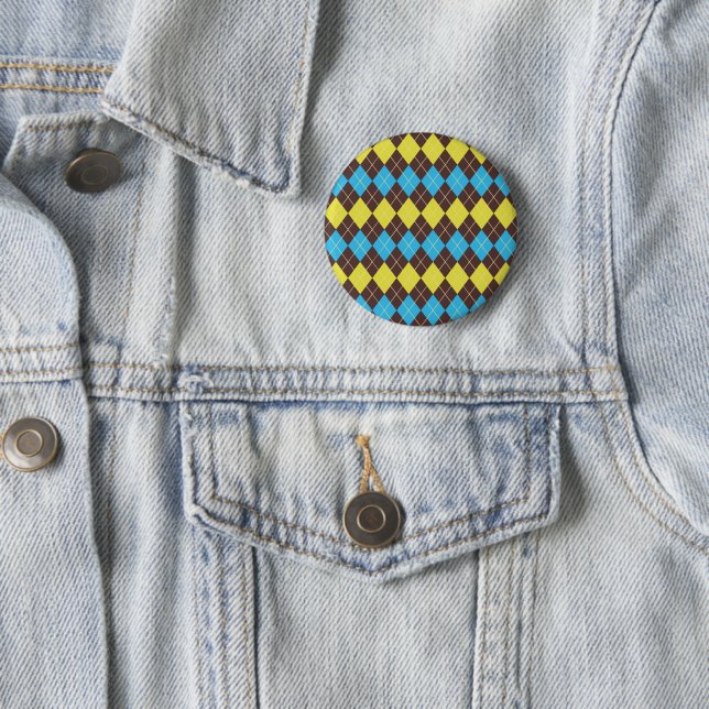 70er schottisches Tartan-Muster Button (Beispiel)