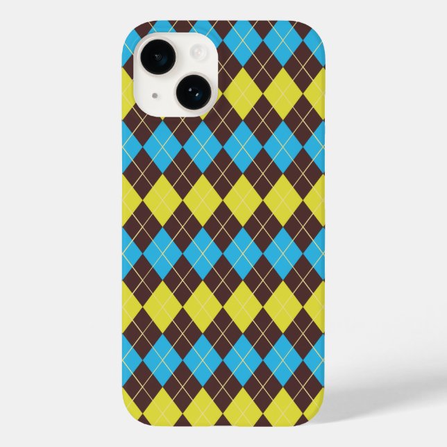 70er schottisches Tartan-Muster Case-Mate iPhone 14 Hülle (Rückseite)