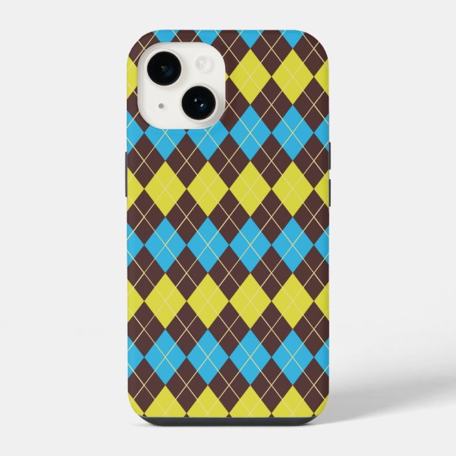 70er schottisches Tartan-Muster iPhone 14 Hülle (Rückseite)