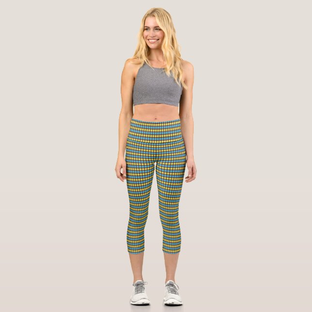70er Scottish Tartan-Pattern Capri Leggings (Vorderseite)