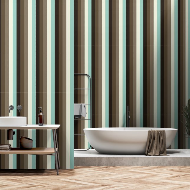 70er Streifen Muster Tapete (Badezimmer)