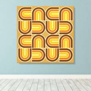 70er Style Geometric Arch Pattern Leinwanddruck