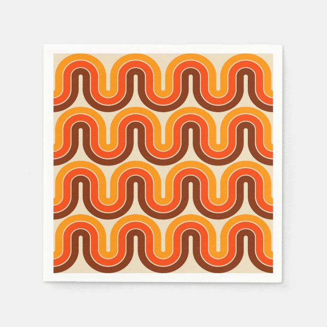 70er Style Geometric Design Serviette (Vorderseite)