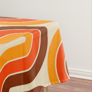 70er Style Geometric Design Tischdecke
