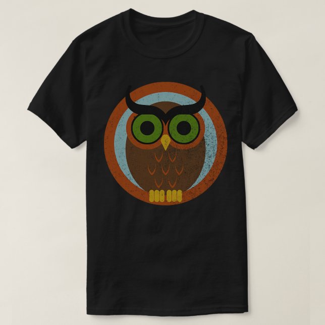 70er Style Owl verblasst Handy Case T-Shirt (Design vorne)