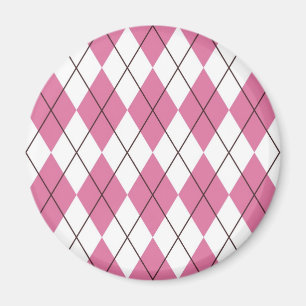70er-Tartan-Muster Rosa Magnet