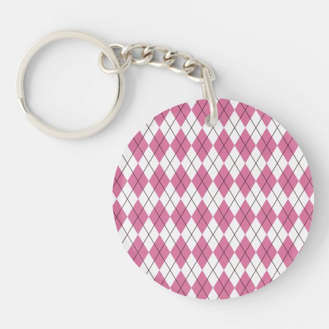 70er Tartan-Pattern Pinky Schlüsselanhänger (Vorderseite)
