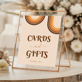 70er Typografy Retro Rainbows Cream Cards Geschenk Poster