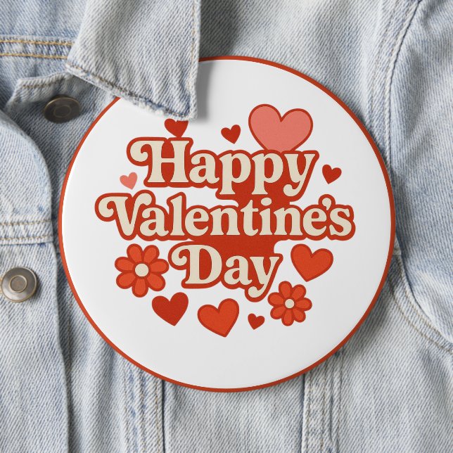 70er, Valentinstag-Kunstwerke Button (Beispiel)