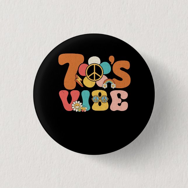 70er Vibe 70er Kostümfriedhof Hippie 70er Jahre Button (Vorderseite)