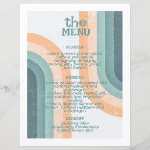 70er Vintag Rainbow Wedding Menu