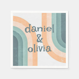 70er Vintag Rainbow Wedding Serviette