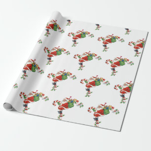 70er Vintag Santa Christmas Vintag Retro Geschenkpapier