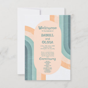 70er Vintage Rainbow-Hochzeitsprogramme