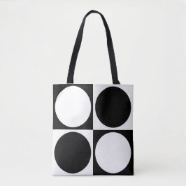 70s Checks and Circles Black and White Tasche