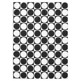 70s Checks and Circles Black and White Tischdecke
