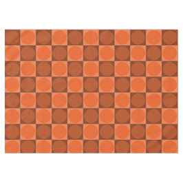 70s Checks and Circles Flame Orange Tischdecke