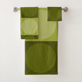70s Checks and Circles Green Badhandtuch Set