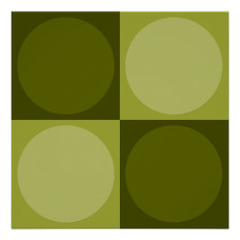 70s Checks and Circles Green Poster