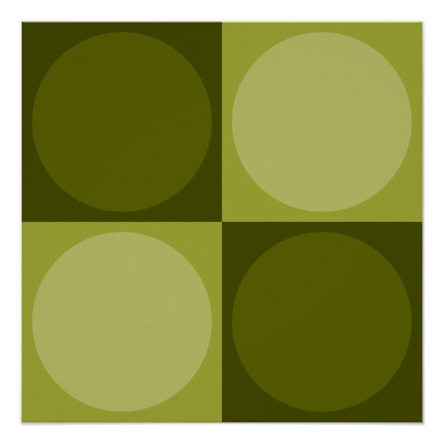 70s Checks and Circles Green Poster (Vorderseite)
