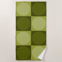 70s Checks and Circles Green Strandtuch
