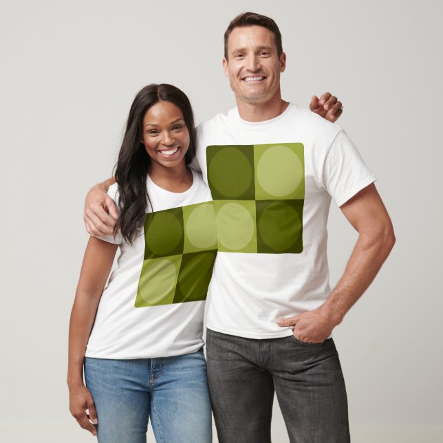 70s Checks and Circles Green T-Shirt (Unisex)
