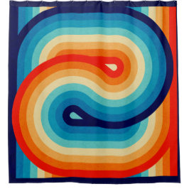 70s Double Wave Duschvorhang