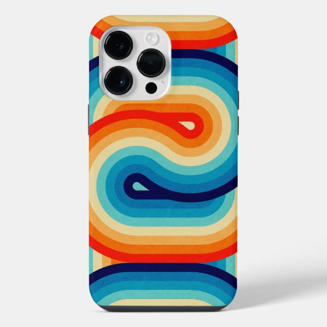 70s Double Wave iPhone 14 Pro Max Hülle (Rückseite)