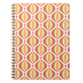 70s nostalgia notebook groovy optical pattern notizblock