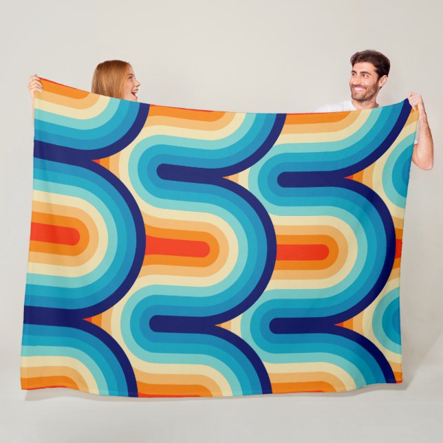 70s Rainbow Curves Fleecedecke (Beispiel)