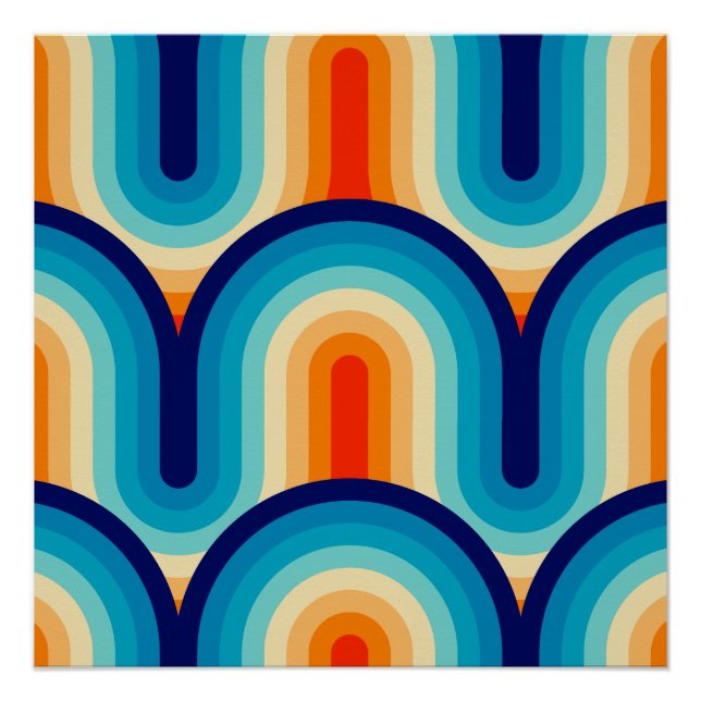 70s Rainbow Curves Poster (Vorderseite)