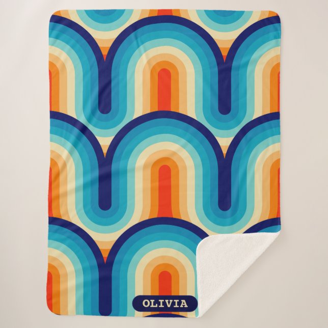 70s Rainbow Curves Sherpadecke (Vorderseite)