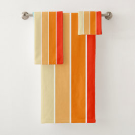 70s Rainbow Stripes Badhandtuch Set