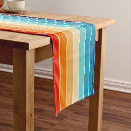 70s Rainbow Stripes Großer Tischläufer