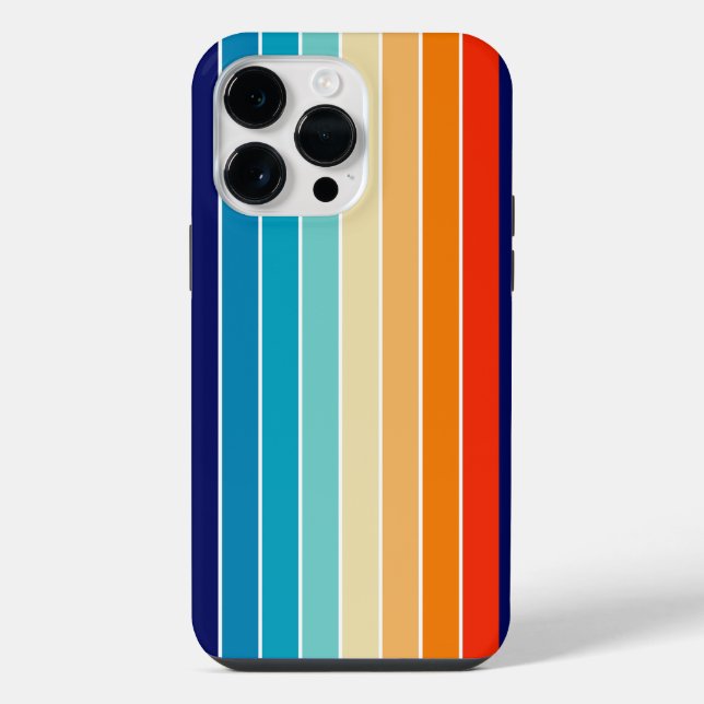 70s Rainbow Stripes iPhone 14 Pro Max Hülle (Rückseite)