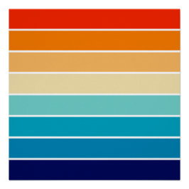 70s Rainbow Stripes Poster