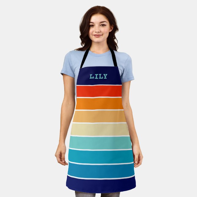 70s Rainbow Stripes Schürze (Getragen)