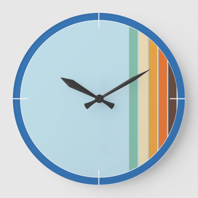 70s Retro Colourful Wall Clock for any Room Große Wanduhr (Vorderseite)