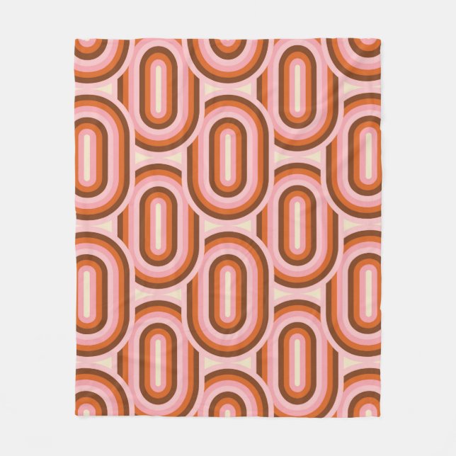 70's Retro Seamless Pattern. 60s and 70s Aesthetic Fleecedecke (Vorderseite)